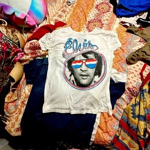 White Elvis USA tee